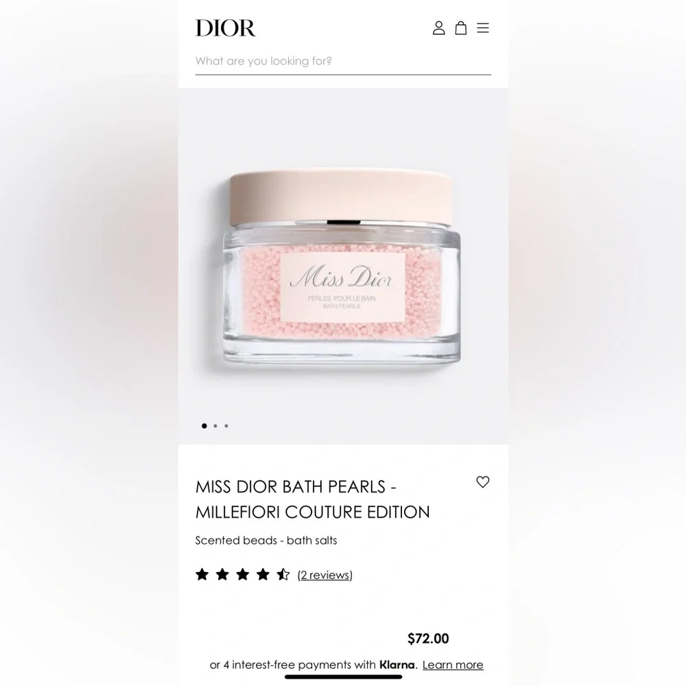 MISS DIOR BATH PEARLS - MILLEFIORI COUTURE EDITION Scented beads - bath salts